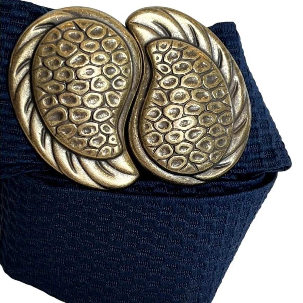 Vintage Katherine Accessories Blue Stretch Retro Belt Angel Wings Statement MCM